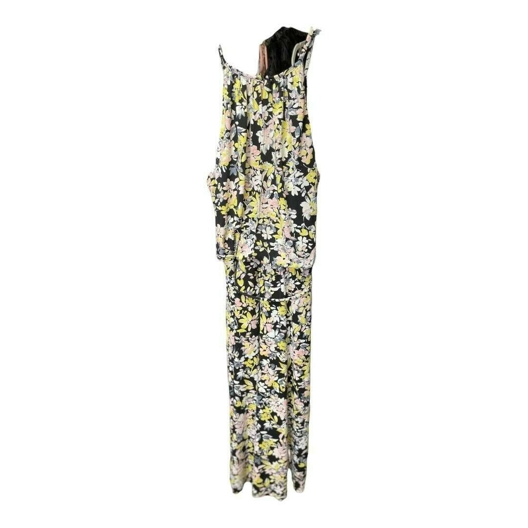 London Times Women Blossom Print Jumpsuit Halter Casual Formal Size 12 NWT