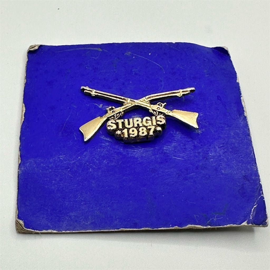 Vintage Sturgis 1987 Crossed Rifles Collectible Pin Limited Edition #70 of 100