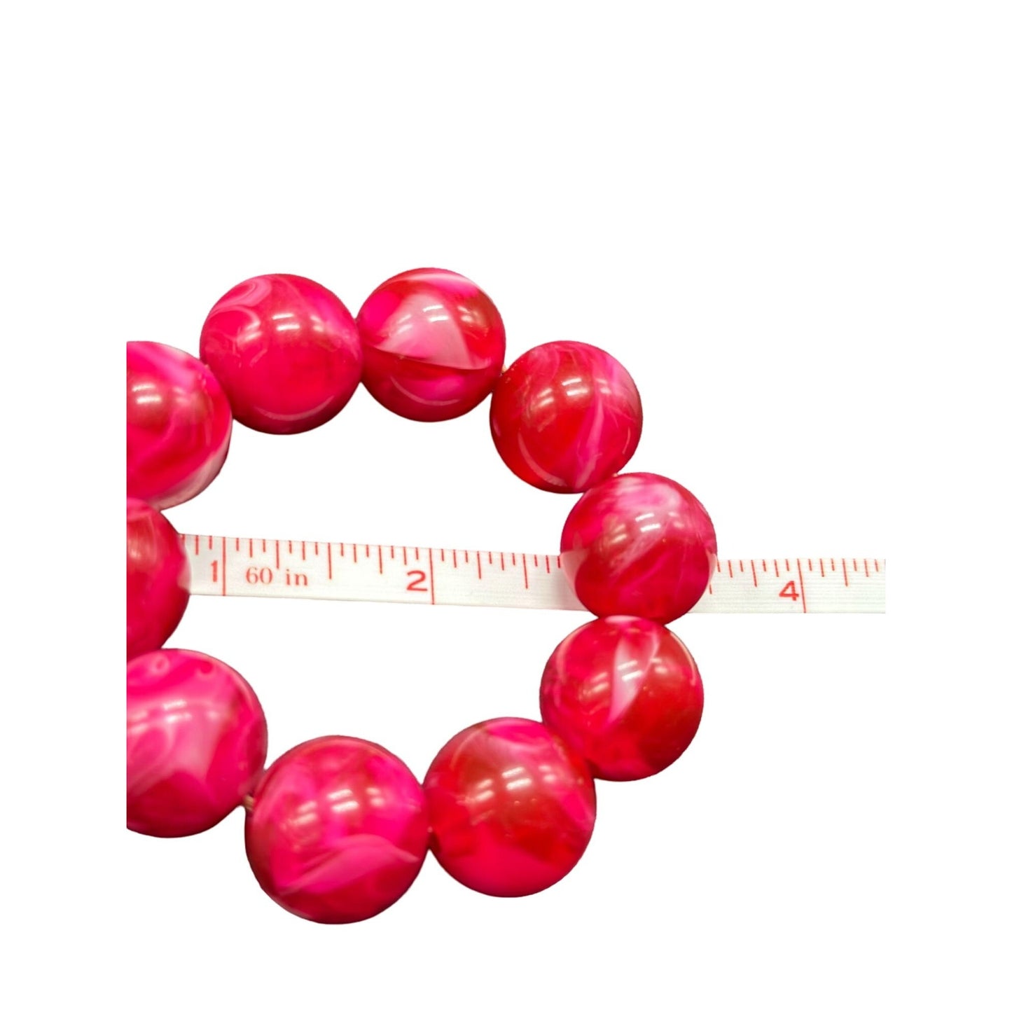 Vintage Womens Red Gumball Bracelet 6"