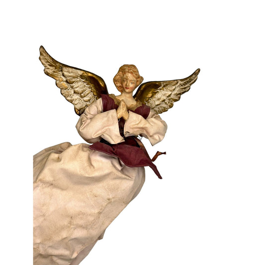 Vintage Christmas Tree Topper Angel Figurine Ornament Holiday Decor