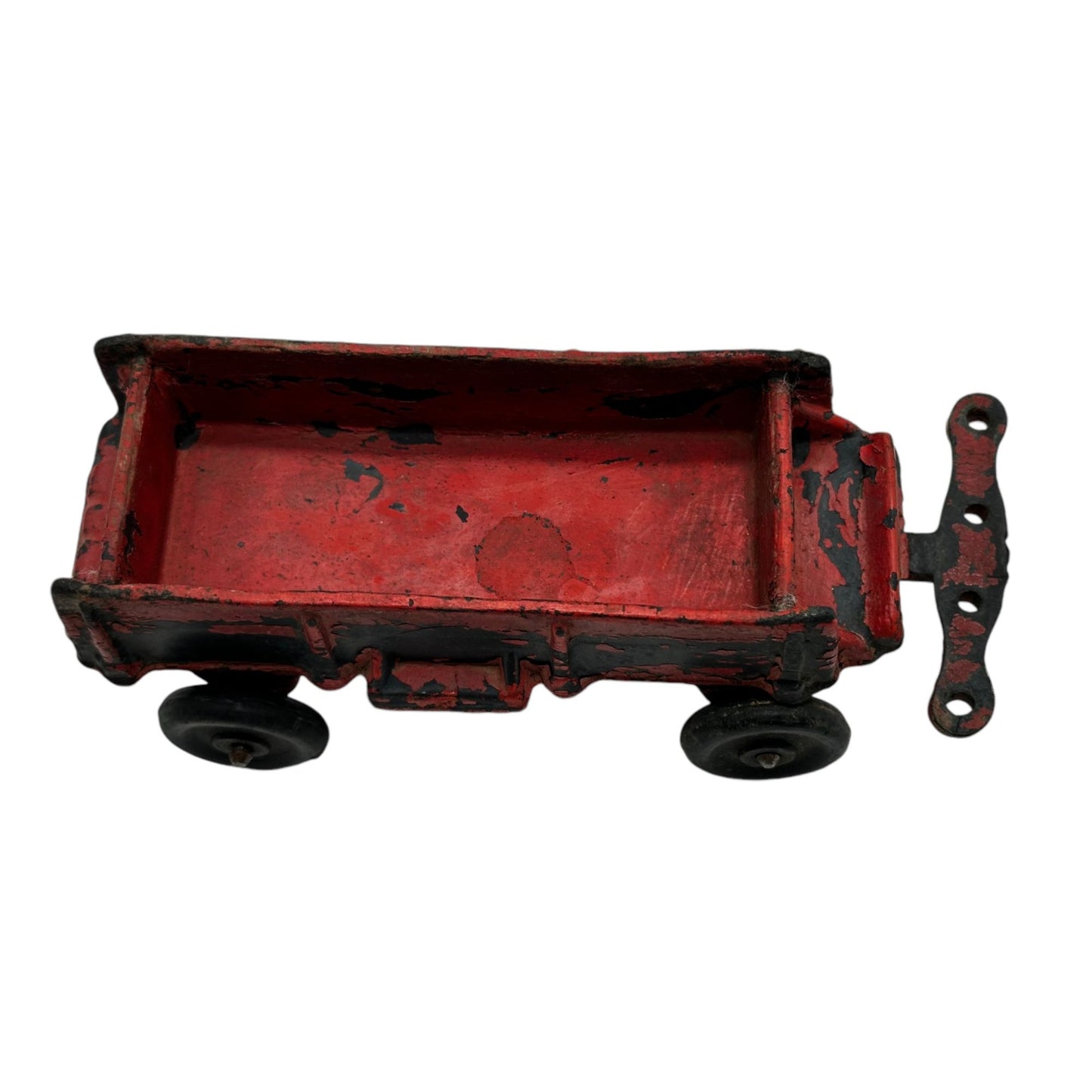 Antique Arcor Red Rubber Toy Wagon 6" Long