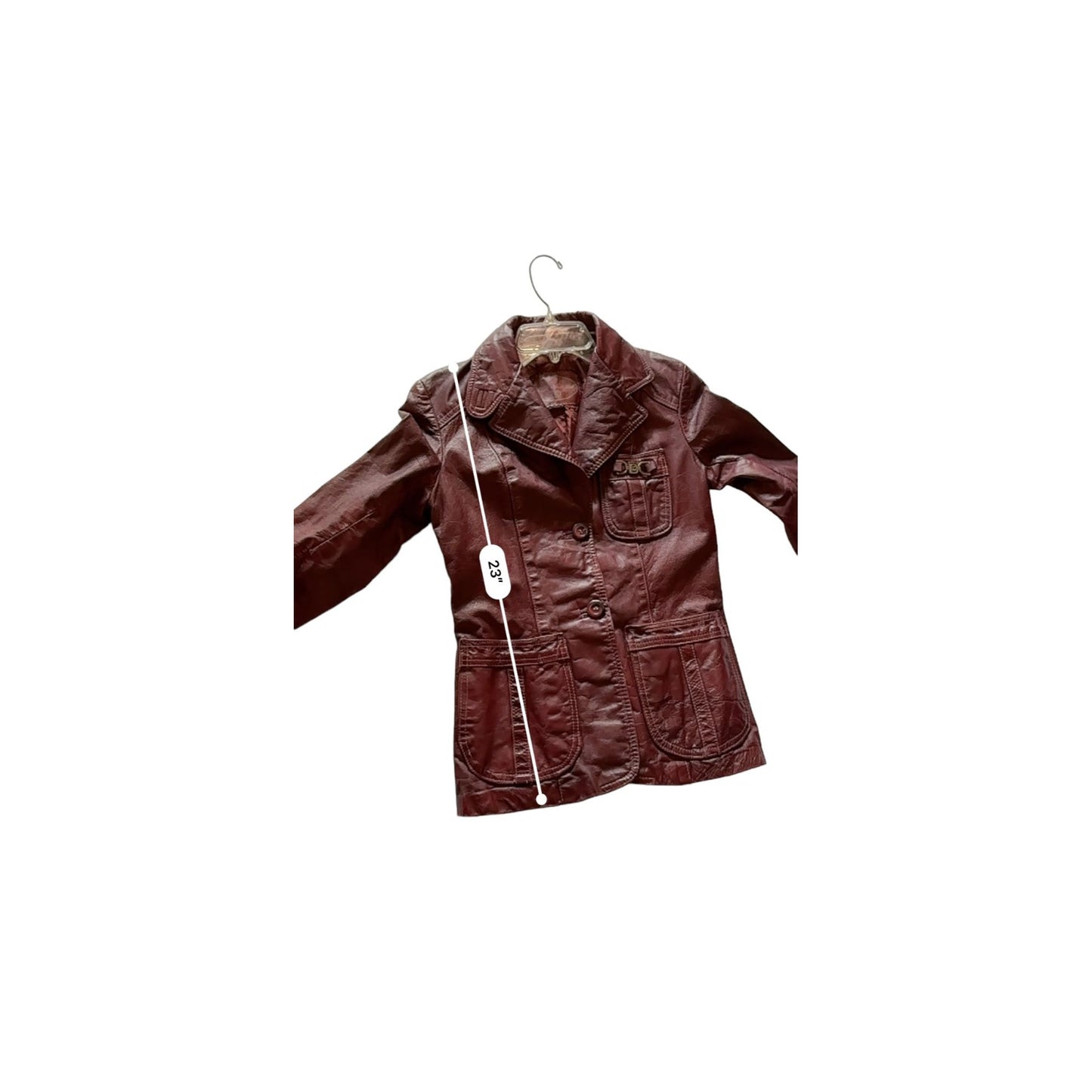 Vintage David Black Ltd Womens Leather Jacket Coat Burgundy Oxblood Red Rare XS