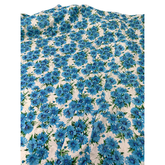 White Blue Floral Bedspread 19" x 10" Timeless Elegance for Your Bedroom Décor