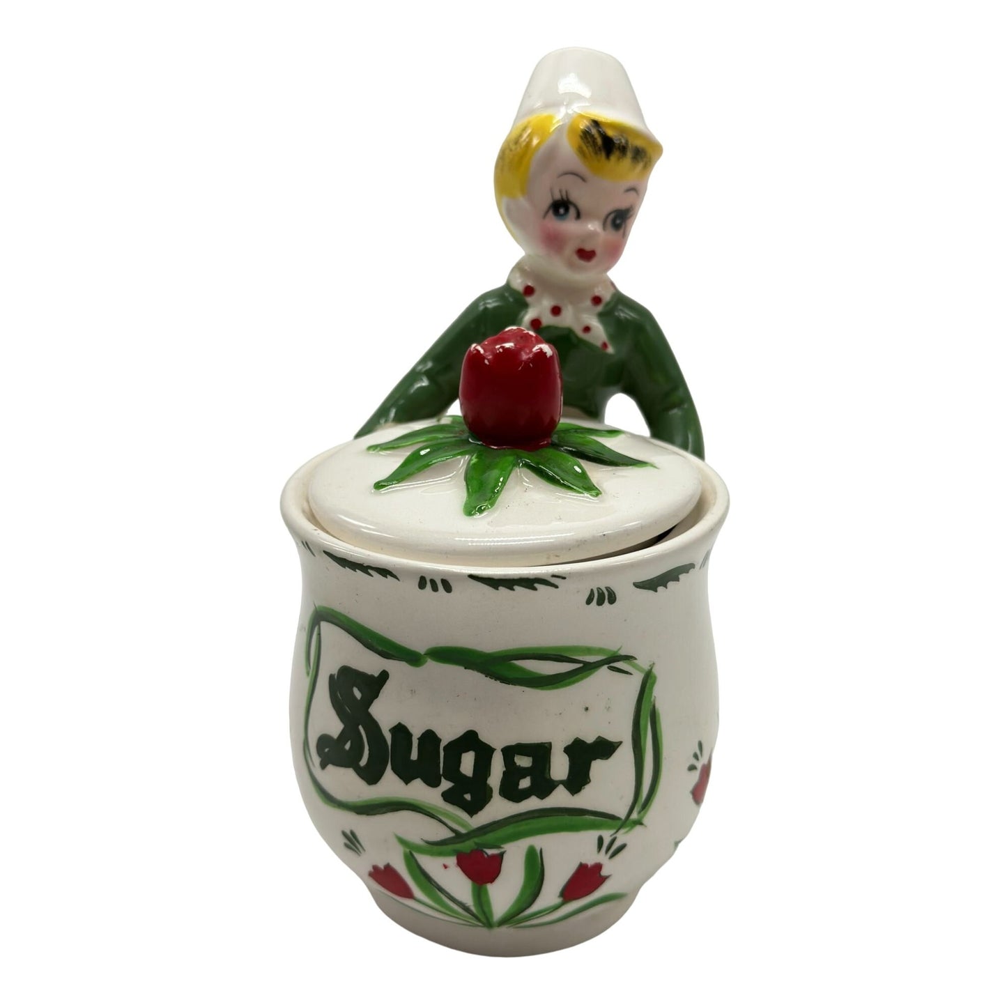 Vintage Yona Shafford Tulip Tyme Dutch Boy Sugar Jar Japan Can Sold as Bundled