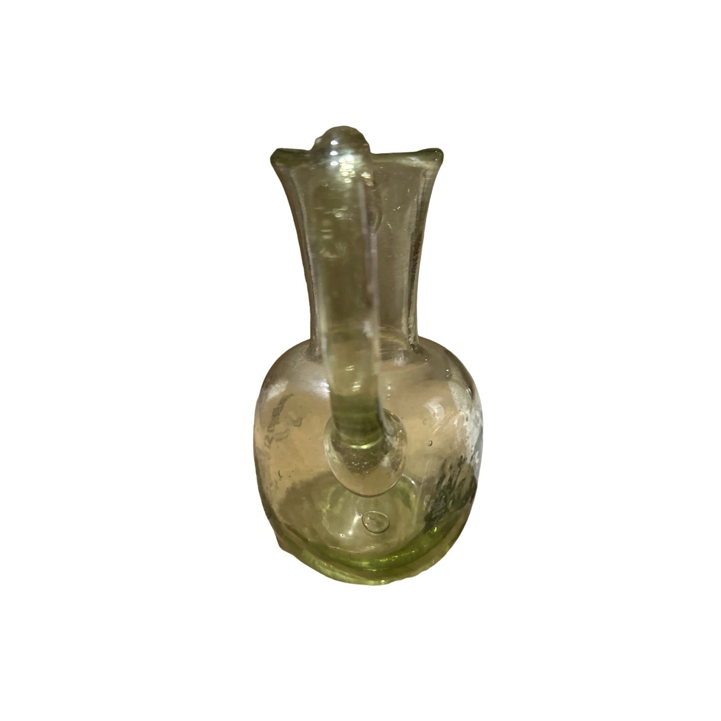 Vintage Hand-Blown Pale Green Glass Pitcher/Vase Timeless Elegance