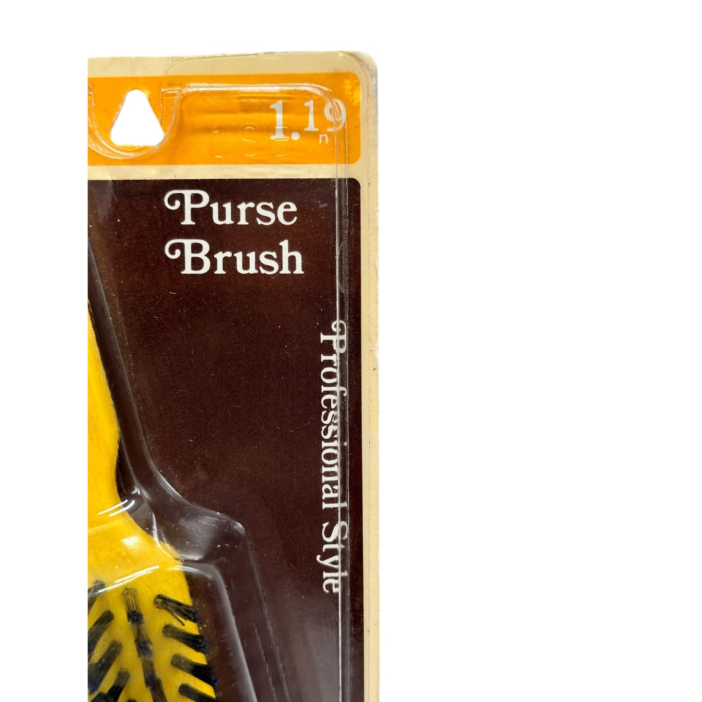 Vintage Faberge Purse Brush Professional Style Yellow & Black New in Package