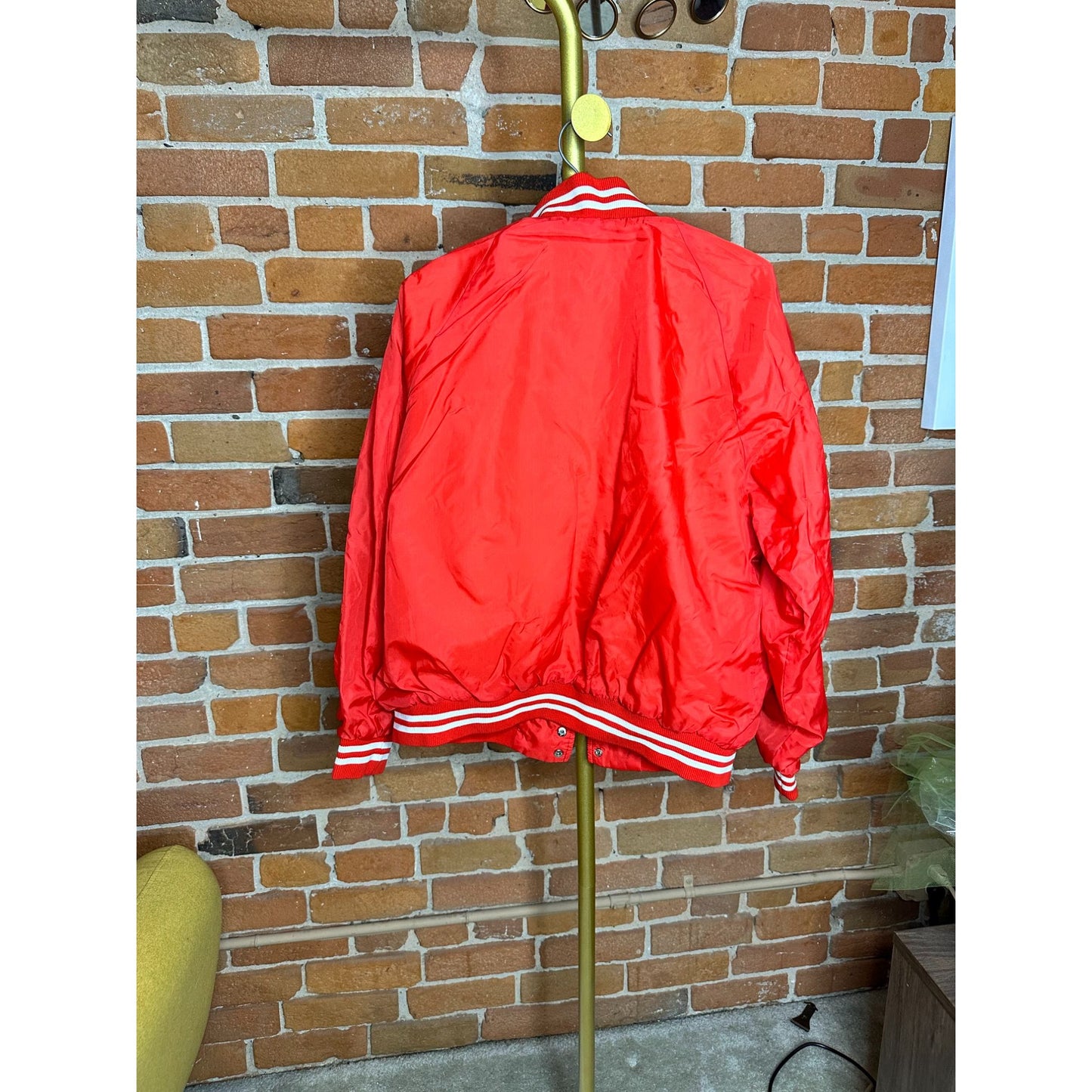 Vintage Classics Womens Red Varsity Track Jacket Retro 100% Nylon Size XL