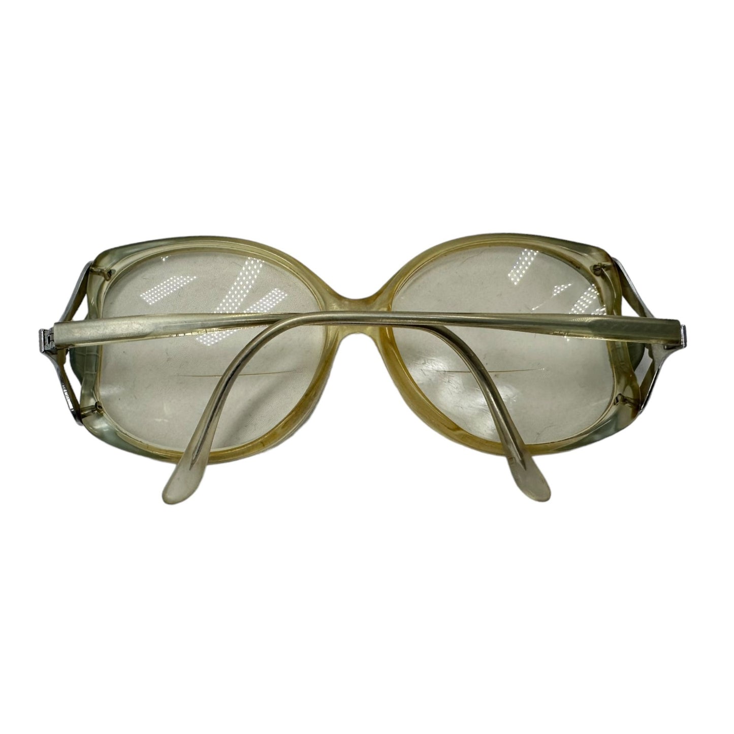 Vintage Large Womens DROP ARM Frame Clear Lens Oversized Lens Eyeglasses Eyewear