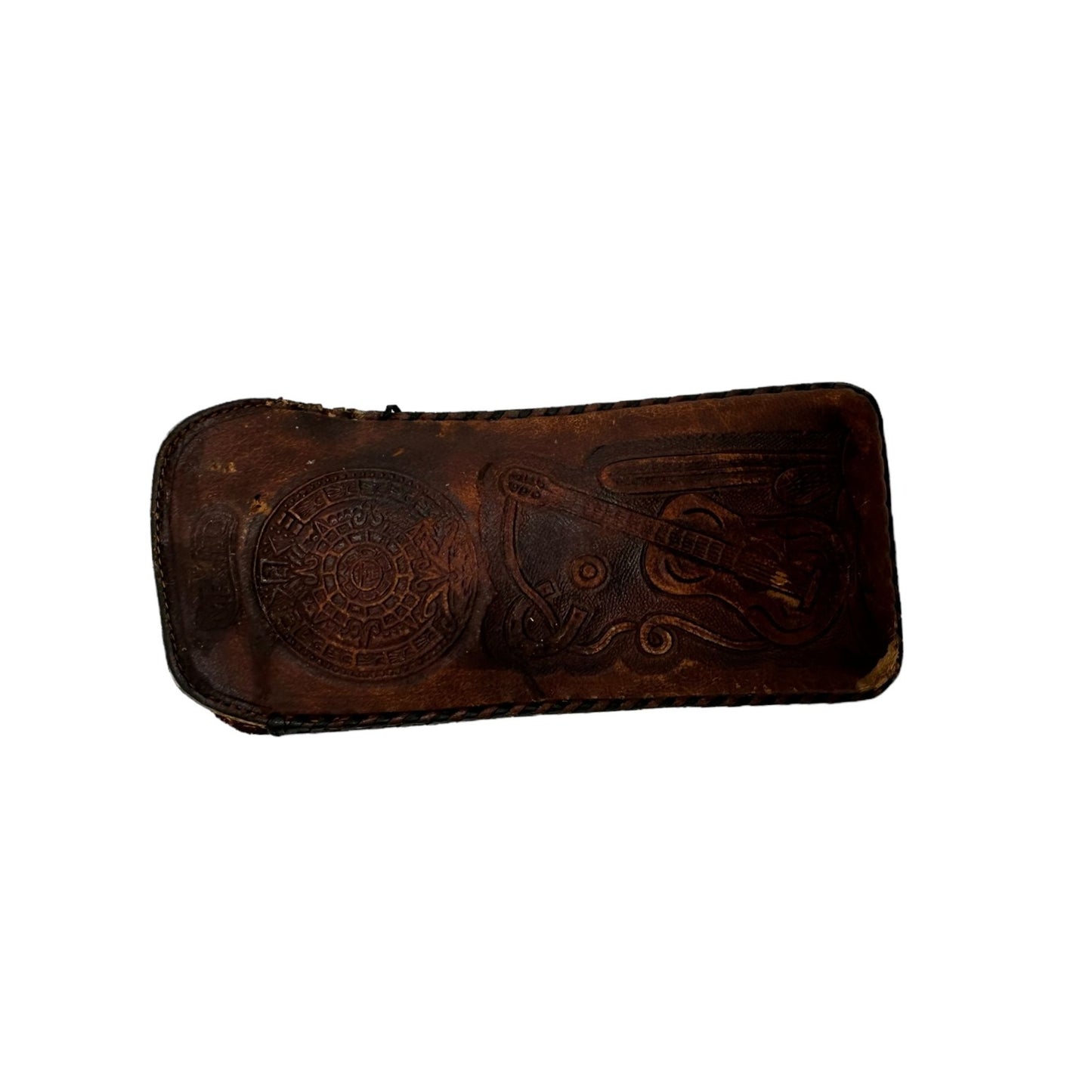 Vintage Antique Brown Leather Eyeglasses Case Collectible Retro Classic Rare