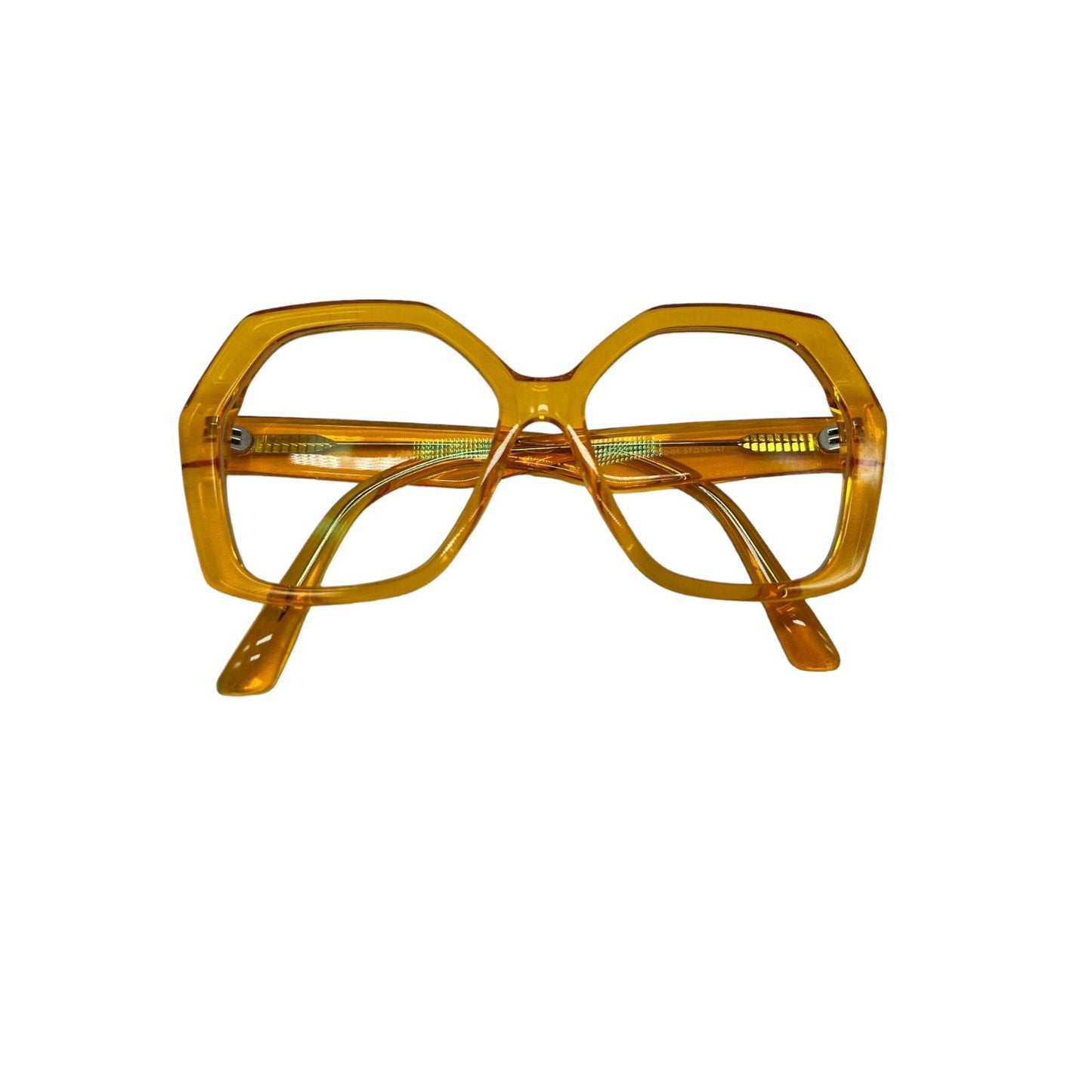 Womens Geometric Shape Frame Eyeglasses Orange Casual Daily wear Full Rim