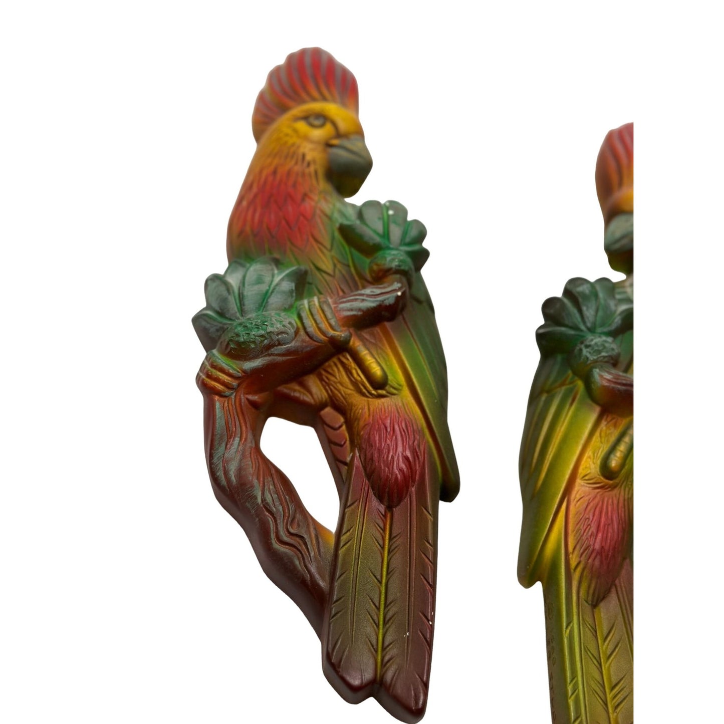 Miller Studios Collectible Decorative Cockatoo Parrot Bird Wall Hanging Pair 1968