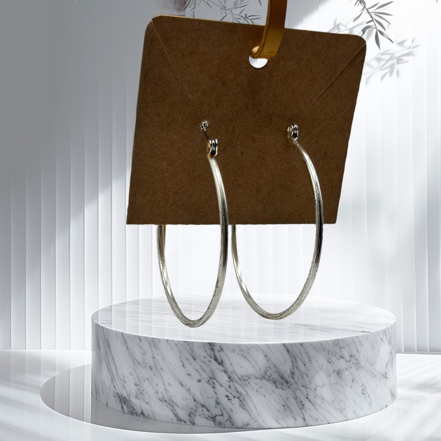 Womens Large Silver Hoop Earrings