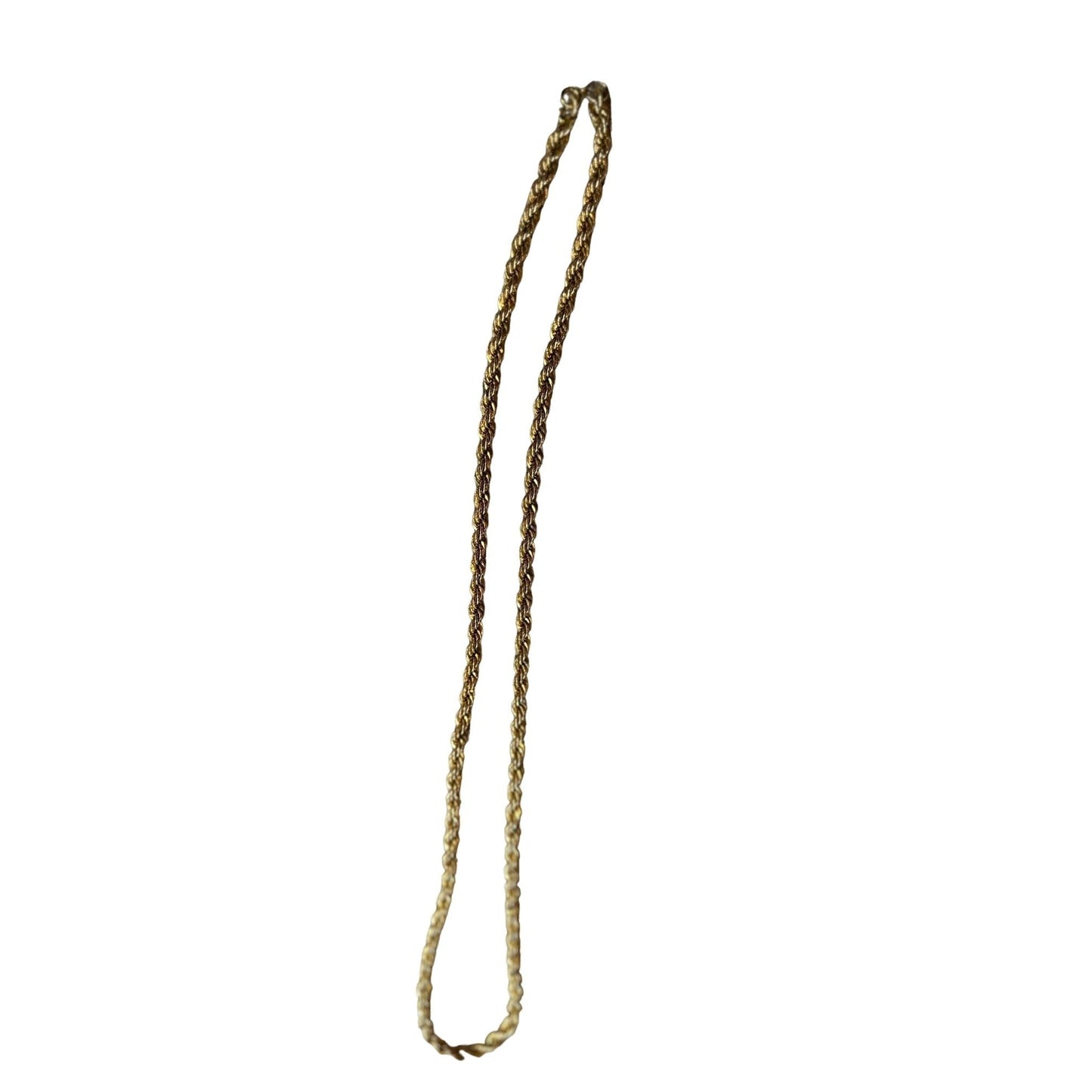 Vintage Gold Plated Trifari Twisted Rope Chain Necklace Fashion Jewelry