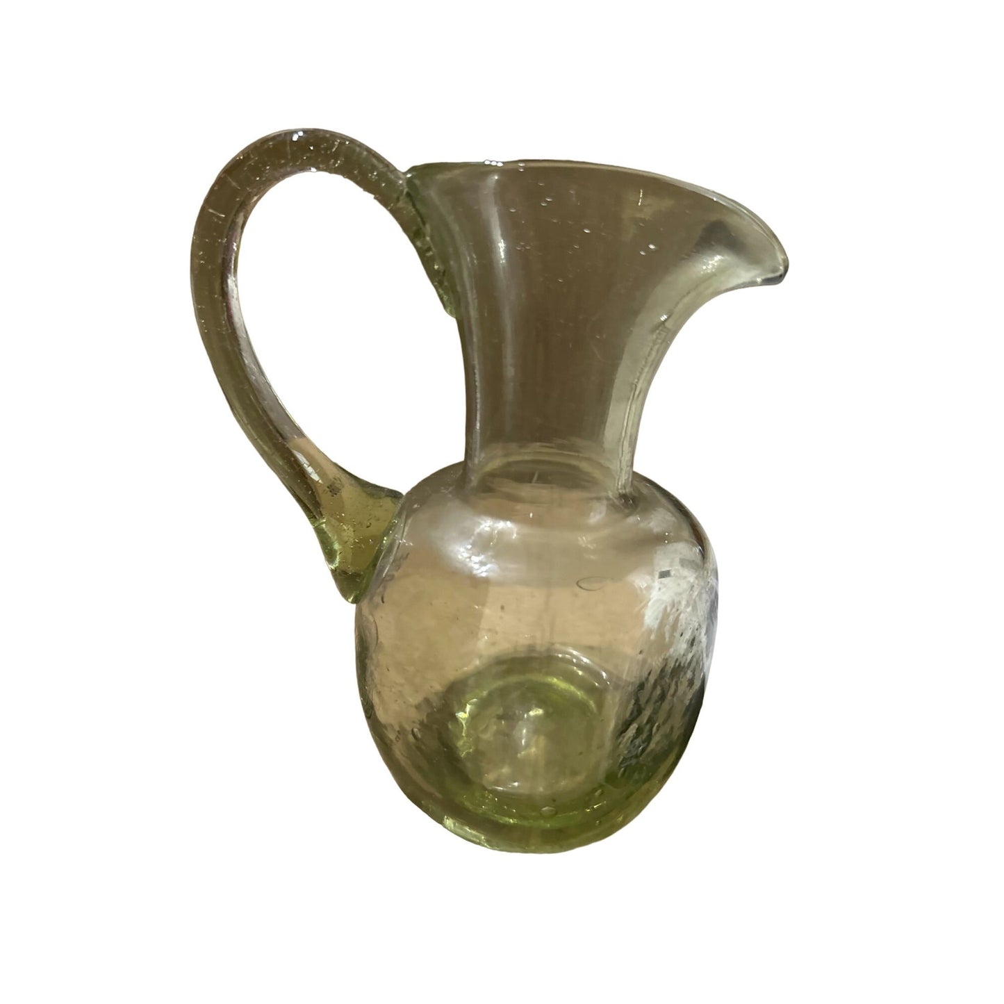 Vintage Hand-Blown Pale Green Glass Pitcher/Vase Timeless Elegance