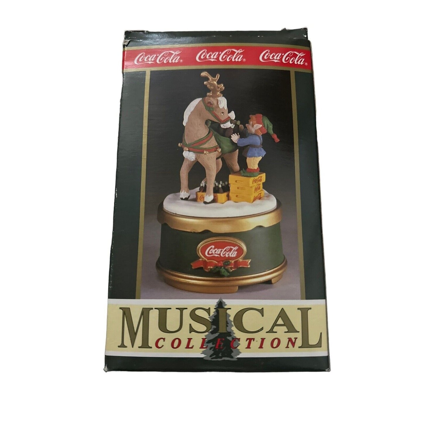 Coca Cola Rotating Musical Collection Ornament Santa’s Refreshment 1994 NOS