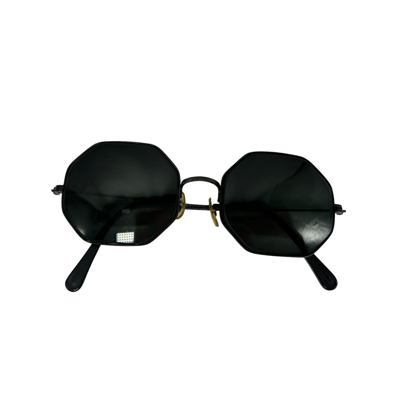 Womens Shades Retro Octagonal Polygon Frame Fashion Sunglasses Black Rare