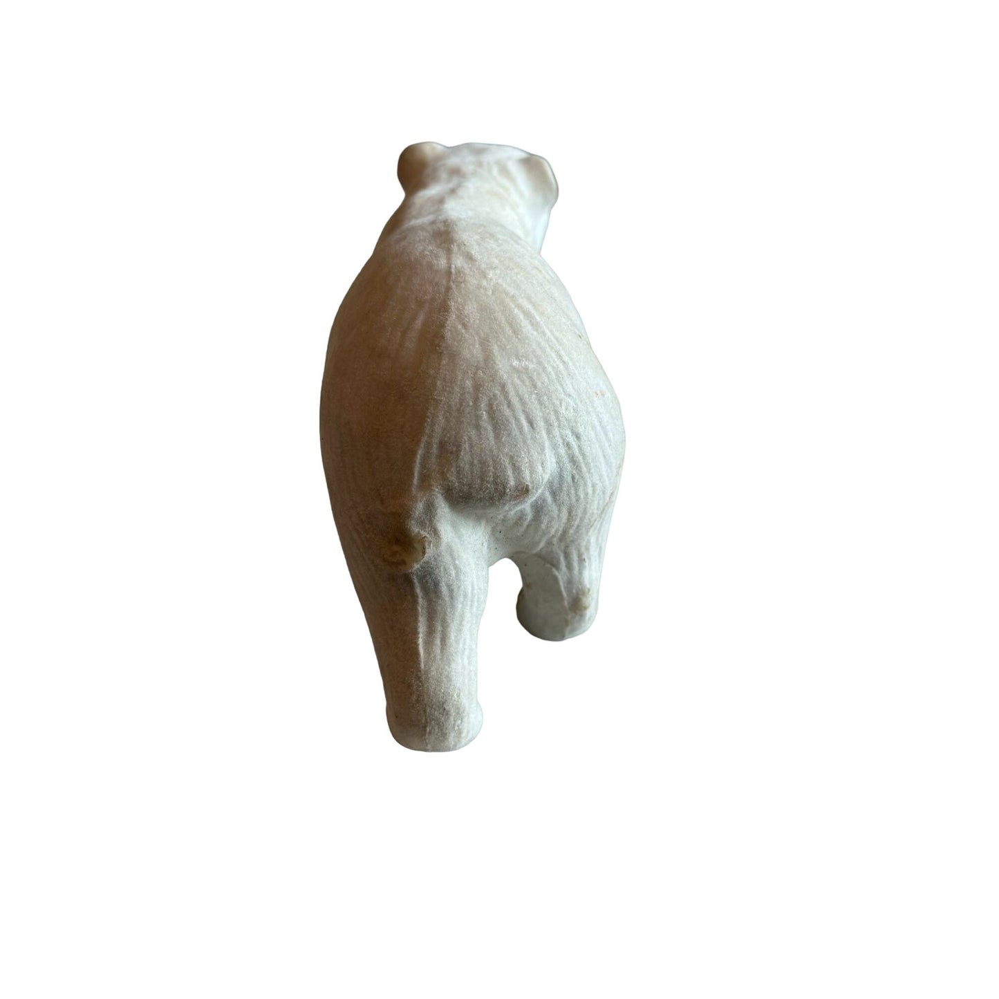 Vintage Flocked White Bear Figurine Rare Classic Collectible Timeless Charm 8"