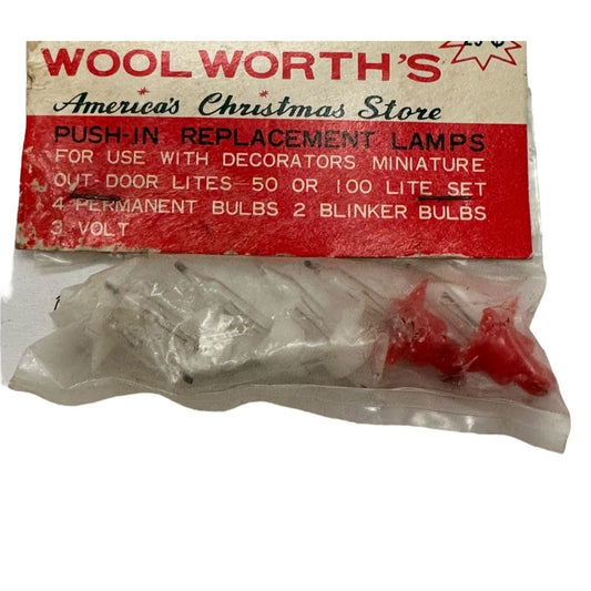 Wool Worth's Christmas String Light Push in Replacement Lamps Made in Japan