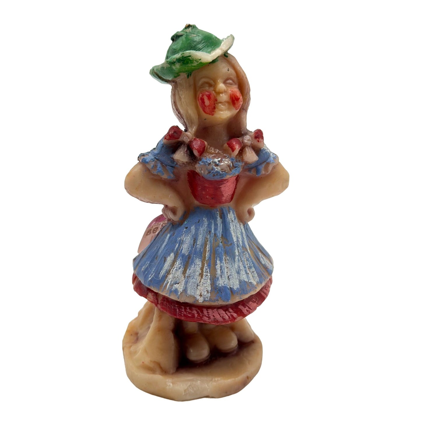 Vintage Novalum Candle Girl - Charming Collectible Figurine, Rare Find 6"x4"