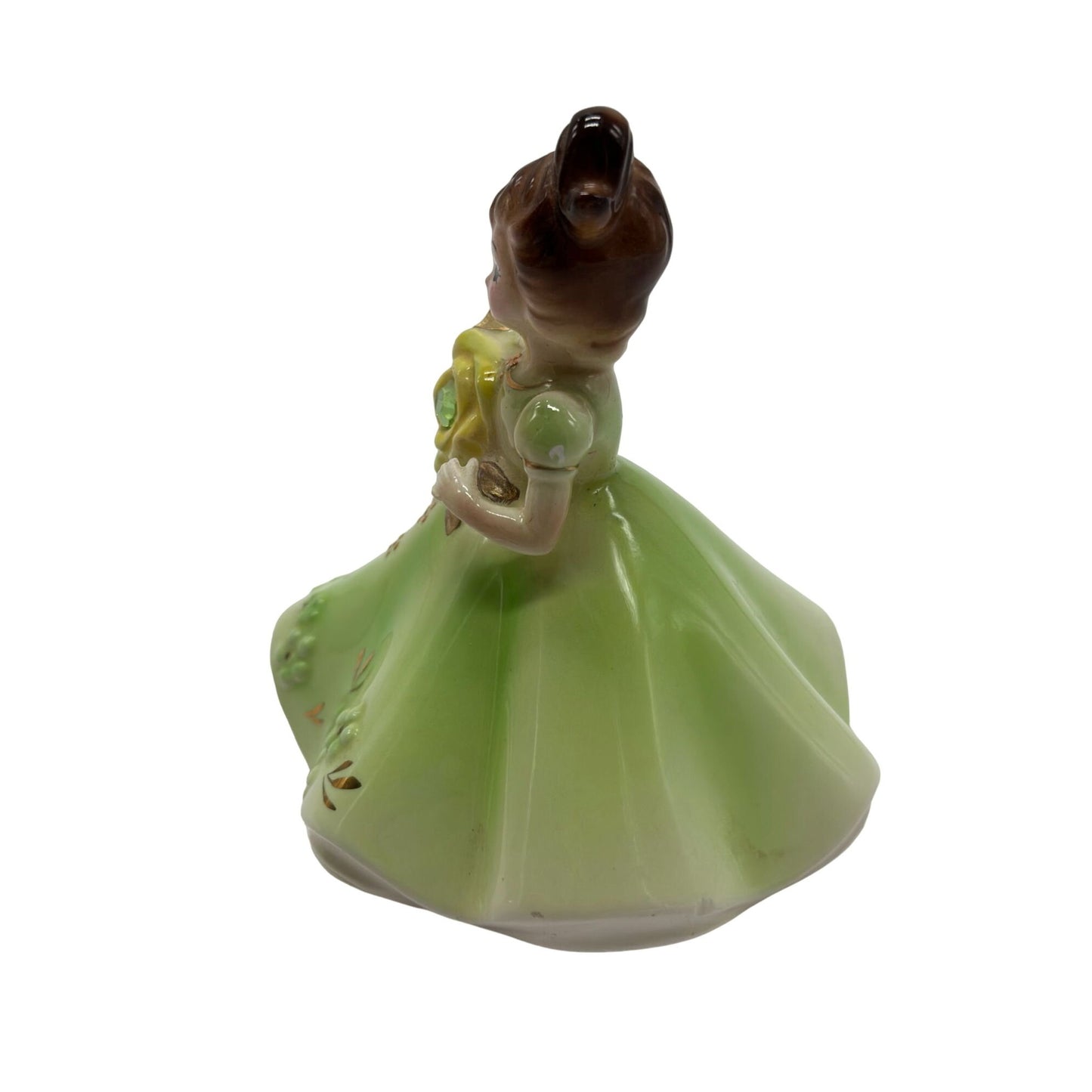 Vintage Josef Originals 1950's Girl Green Dress Emerald May Birthday Figurine