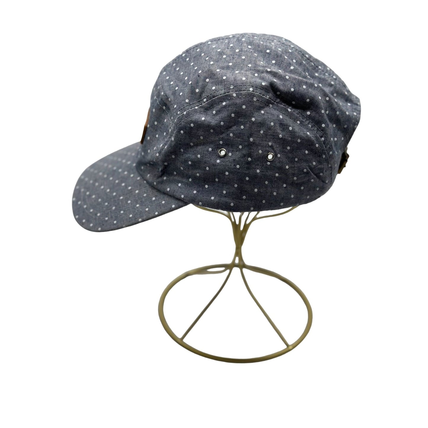 Skyed To Top it Off Blue Denim Polka Dots Baseball Cap Hat