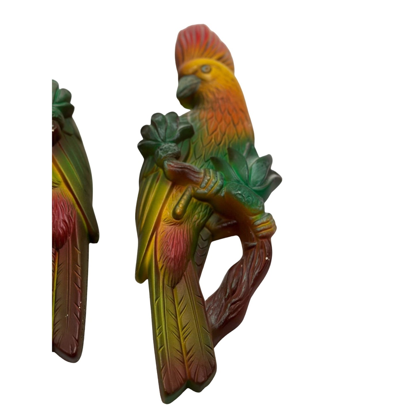 Miller Studios Collectible Decorative Cockatoo Parrot Bird Wall Hanging Pair 1968