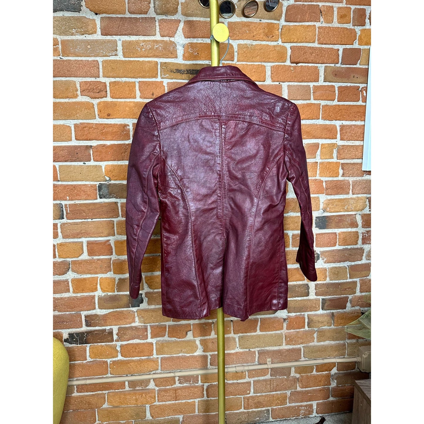 Vintage David Black Ltd Womens Leather Jacket Coat Burgundy Oxblood Red Rare XS