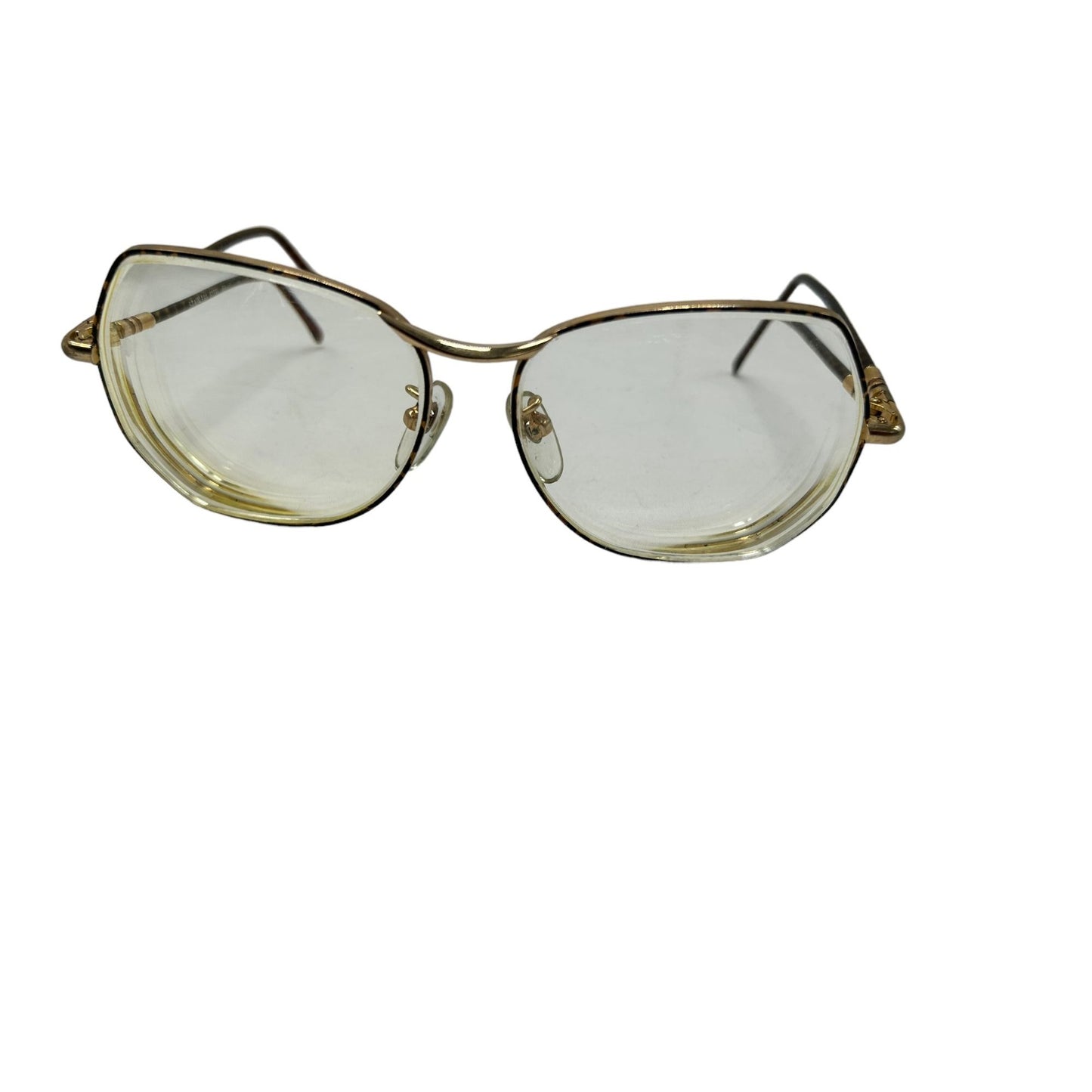 Vintage Enrico Biaggi Designer Frame Gold Plated Oval Butterfly Eyeglasses