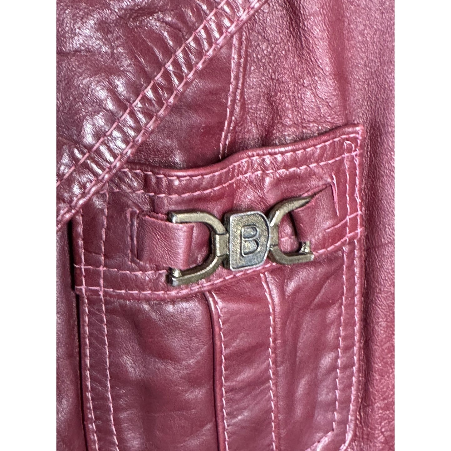 Vintage David Black Ltd Womens Leather Jacket Coat Burgundy Oxblood Red Rare XS