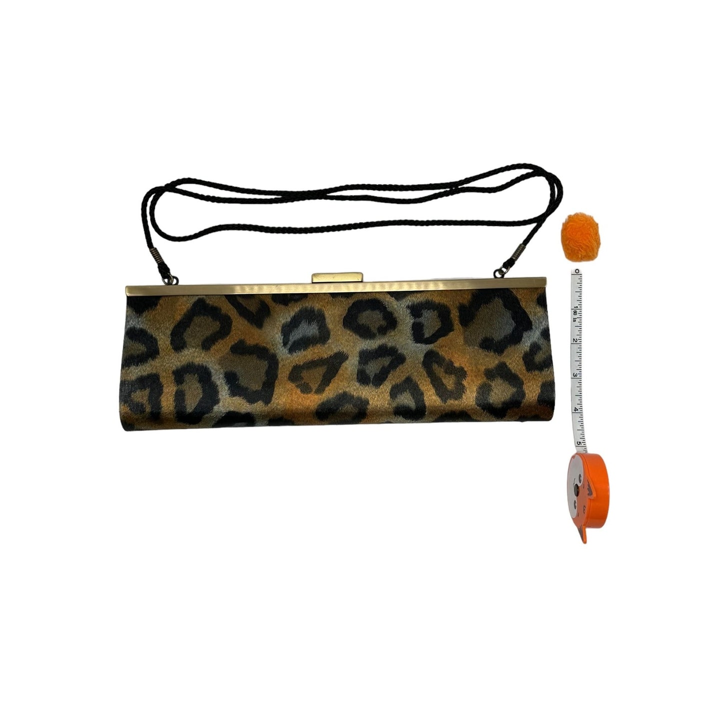 Kate Landry Womens Leopard Print w/ Clasp Closure Mini Clutch Cocktail Bag