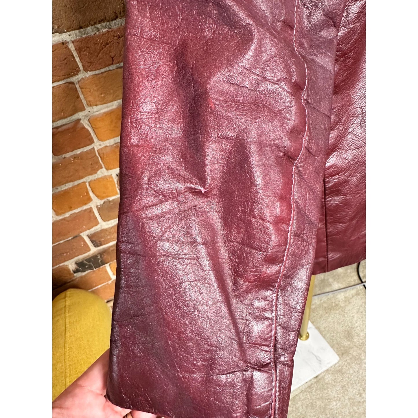 Vintage David Black Ltd Womens Leather Jacket Coat Burgundy Oxblood Red Rare XS