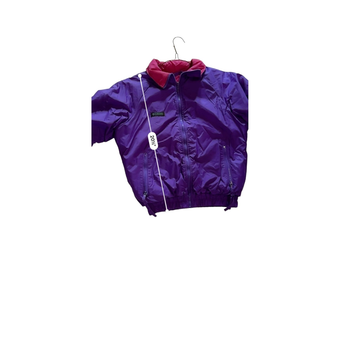 *Vintage Columbia Kids Reversible Sportswear Jacket Pink Purple Radial Sleeve 14