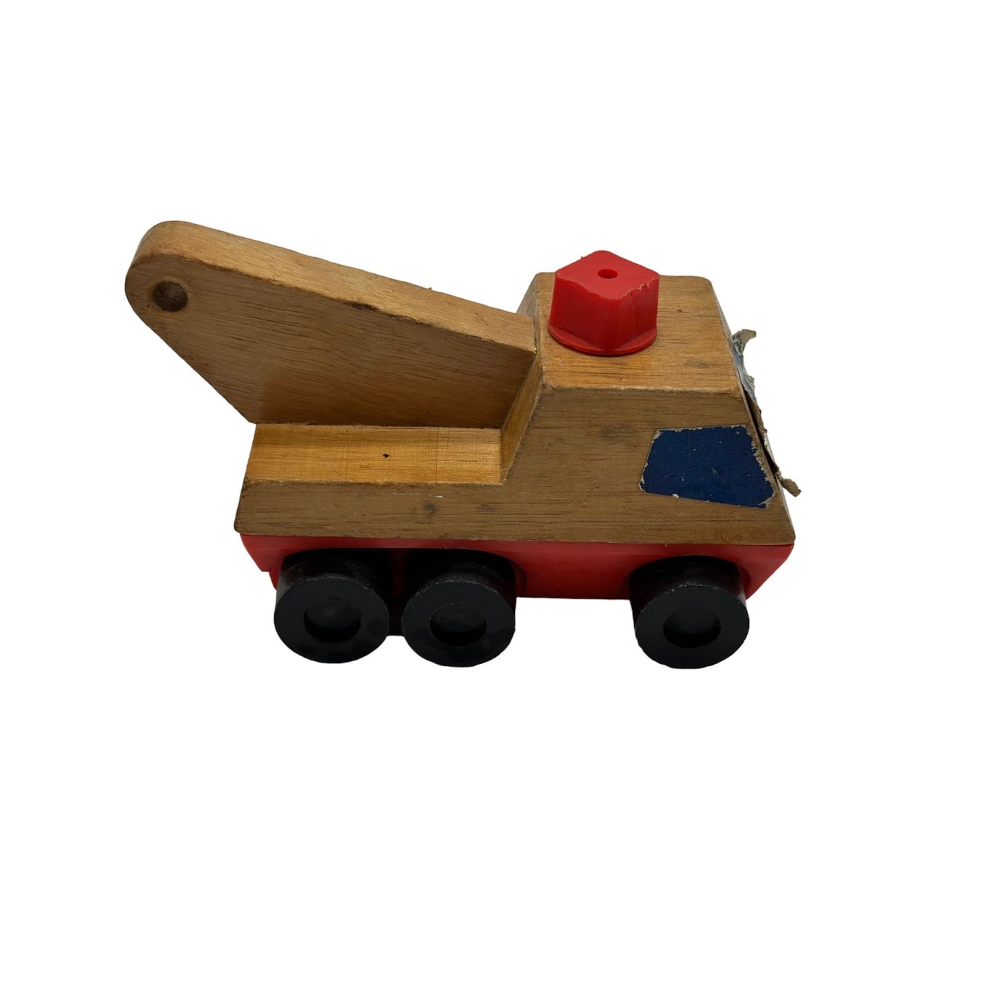 Vintage 1971 Mattel Wooden Toy Tow Truck Made in Korea 2.5" x 4" Collectible