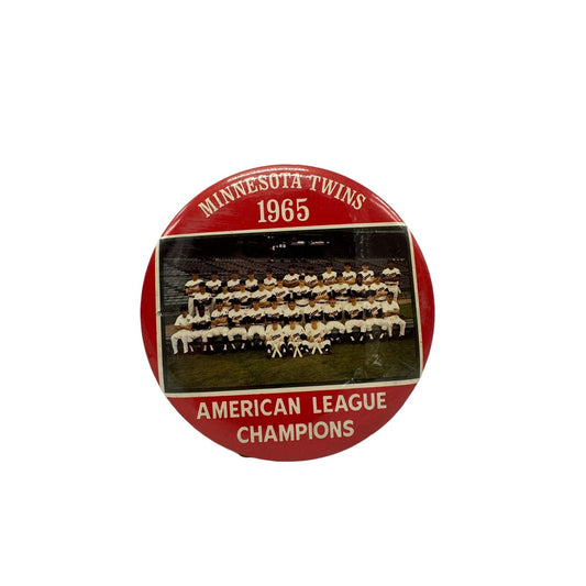 Vintage 1965 Minnesota Twins American League Champions 6" Team Photo Button Pin