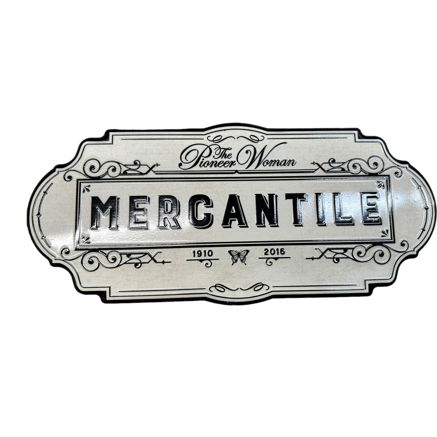 The Pioneer Woman Mercantile Metal Tin Wall Sign Size 8.5" x 19.5"