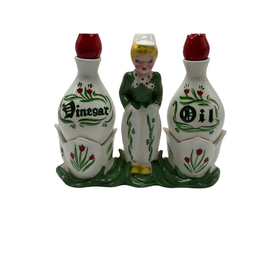 Vintage Yona MCM Shafford Ceramic 'Tulip Tyme' Cruet Set 1950's Can be Bundled