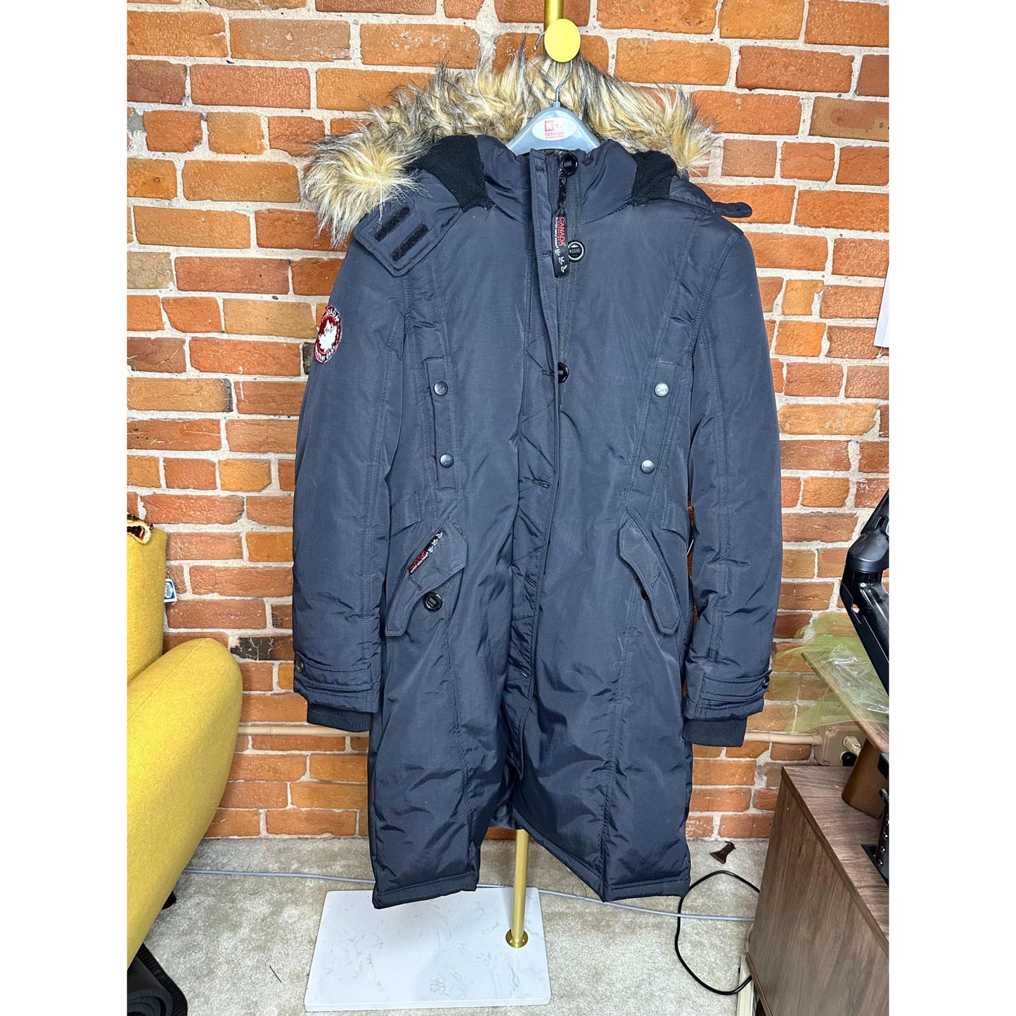 Canada Weather Gear Womens Super Triple Goose Winter Long Coat Black XL