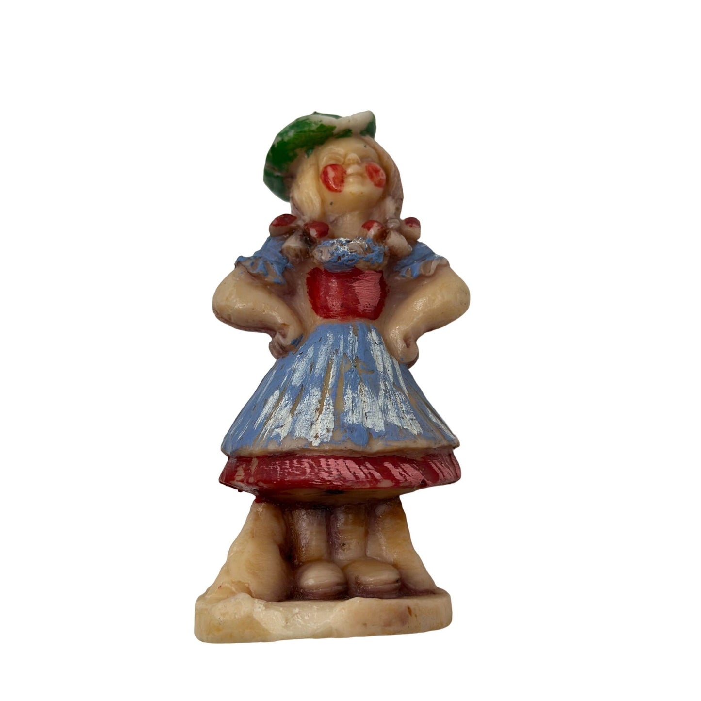 Vintage Novalum Candle Girl - Charming Collectible Figurine, Rare Find 6"x4"