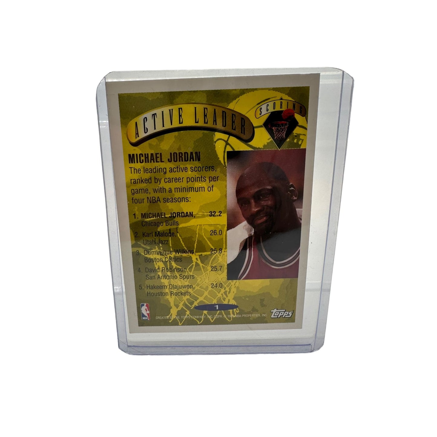 Vintage 1995-96 Topps Active Leaders Michael Jordan #1 Sports Card Collectible