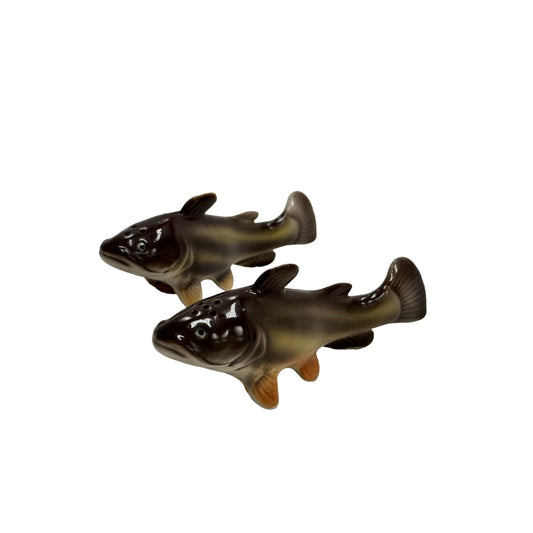 Vintage RELCO Ceramic Bullhead Catfish Fish Salt Pepper Shaker Set Made in Japan