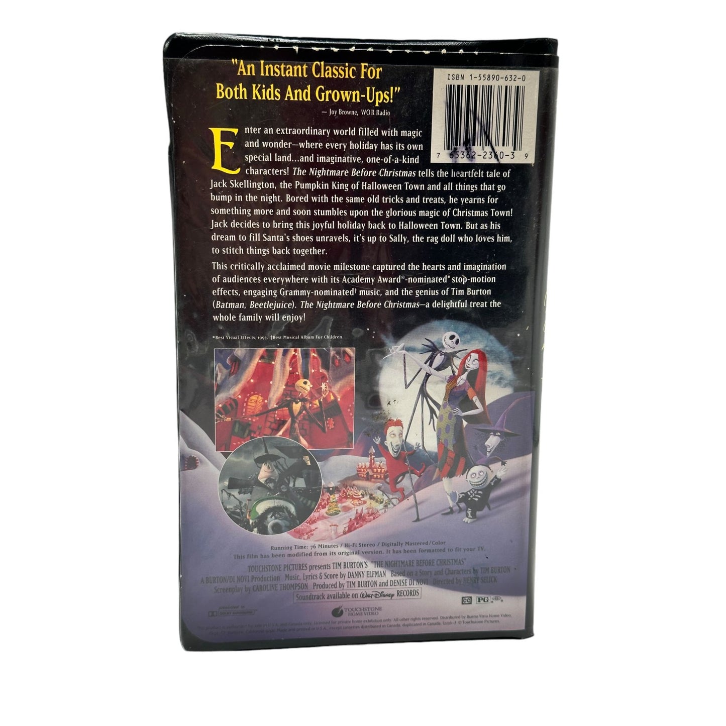 Tim Burtons The Nightmare Before Christmas VHS Touchstone Home Video Classic Animated Holiday Film