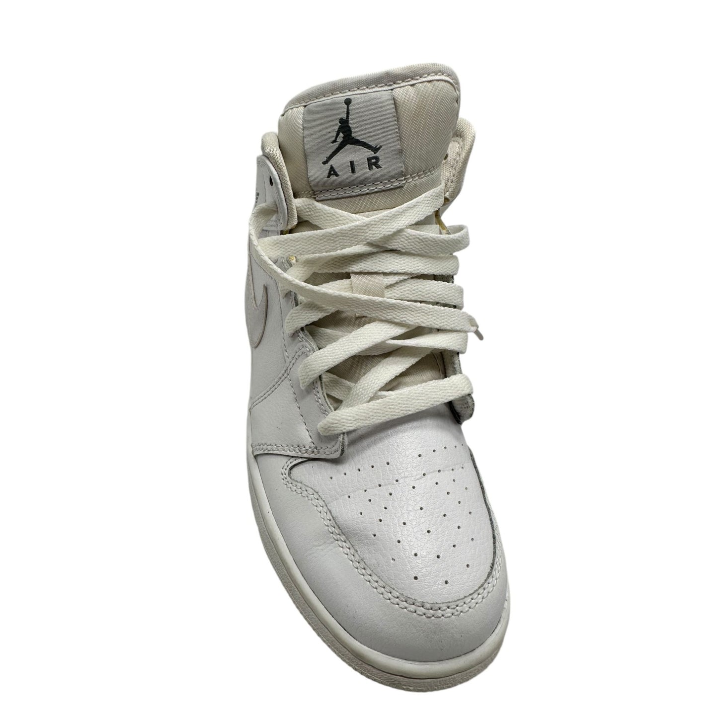 Nike Air Jordan 1 Mid Shoes Size 5Y White Leather Youth Sneakers