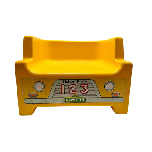 Fisher-Price Sesame Street School Bus Chair For Kids 123 Design Bright Yellow