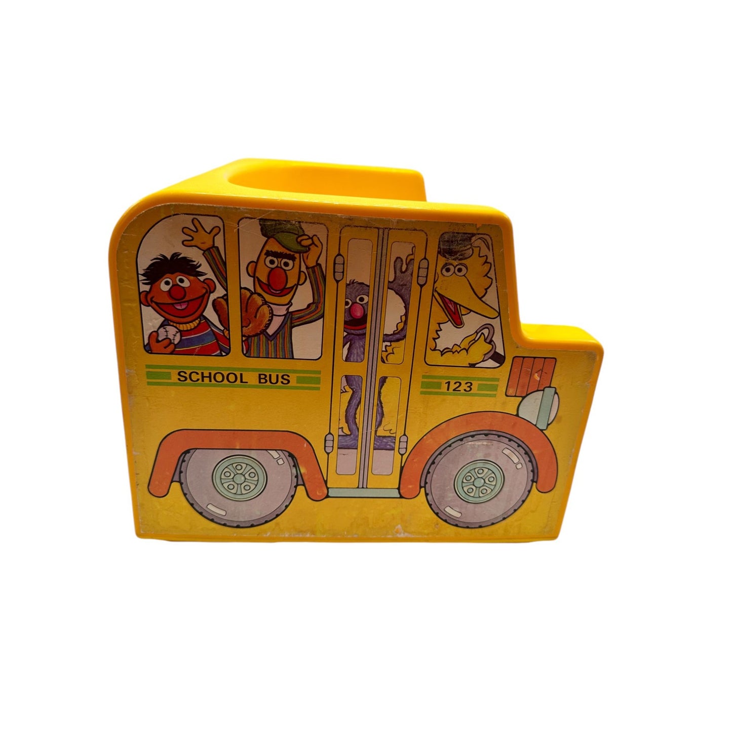 Fisher-Price Sesame Street School Bus Chair For Kids 123 Design Bright Yellow