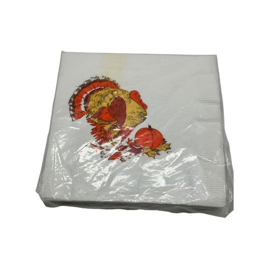 Vintage American Greetings Thanksgiving Turkey 3-Ply Napkins 13.5"x13.5"