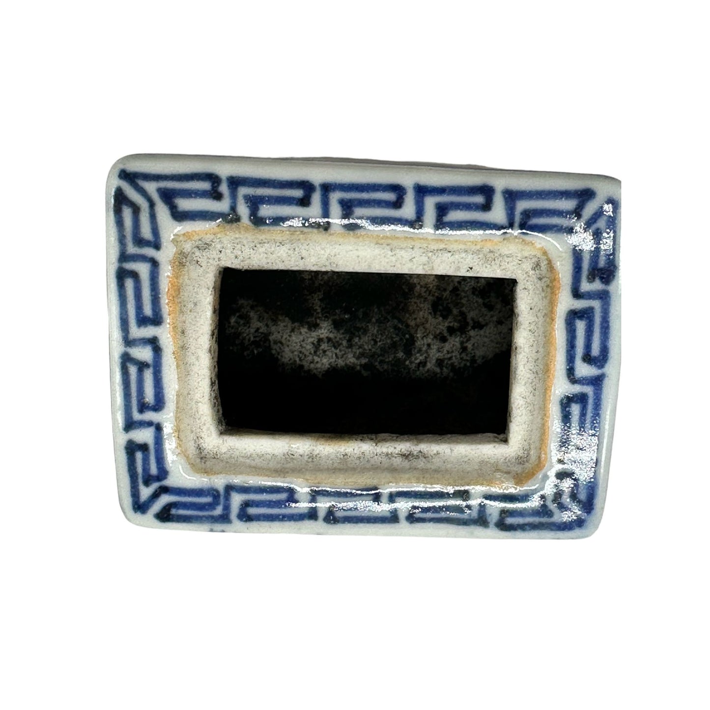 Vintage Chinese Blue & White Porcelain Incense Burner Lidded Rectangular Design