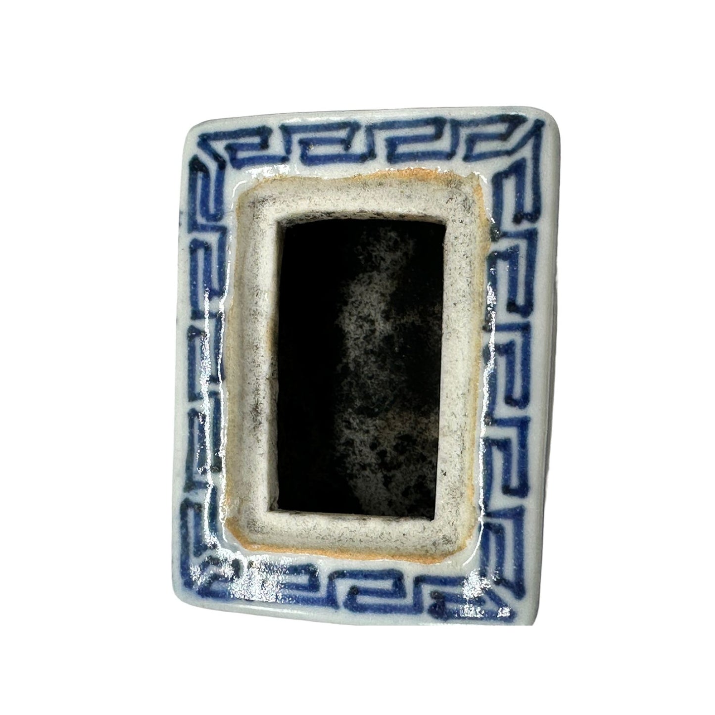 Vintage Chinese Blue & White Porcelain Incense Burner Lidded Rectangular Design