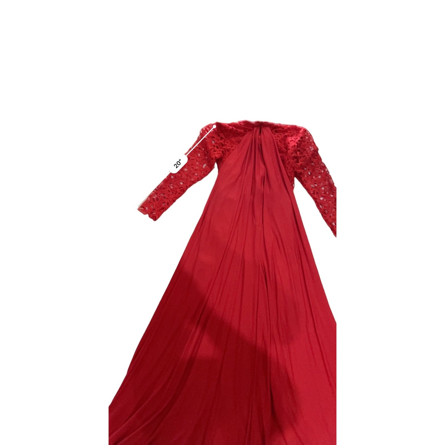 Ejiro Amos Tafiri Red Lace Drape Gown