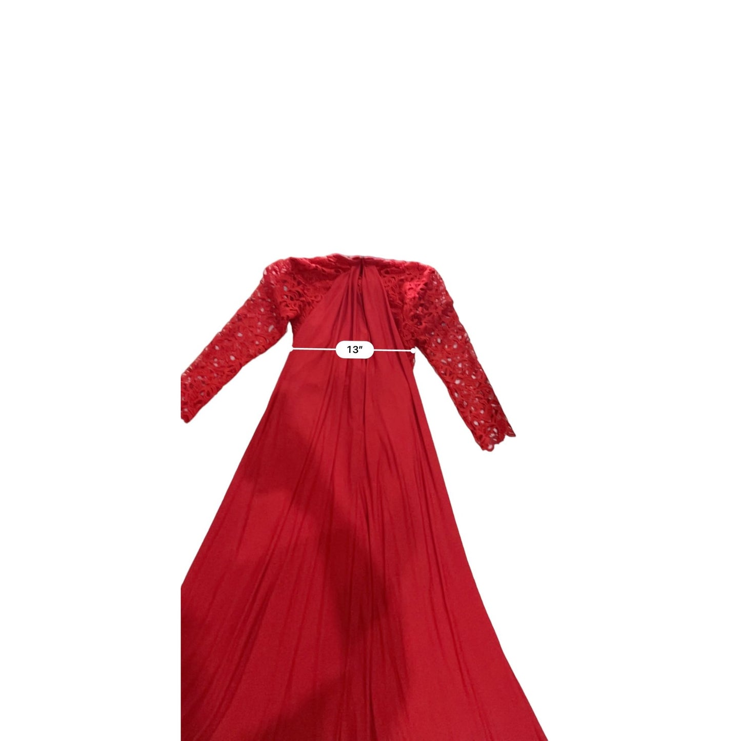 Ejiro Amos Tafiri Red Lace Drape Gown