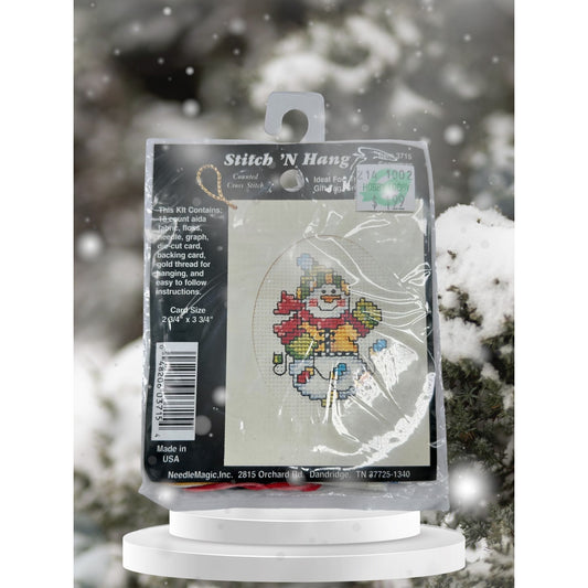 Stitch N Hang Ornament Cross Stitch Kit Snowman Design